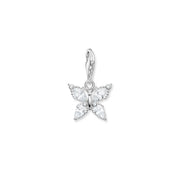 Pendentif Charm papillon pierres blanches
