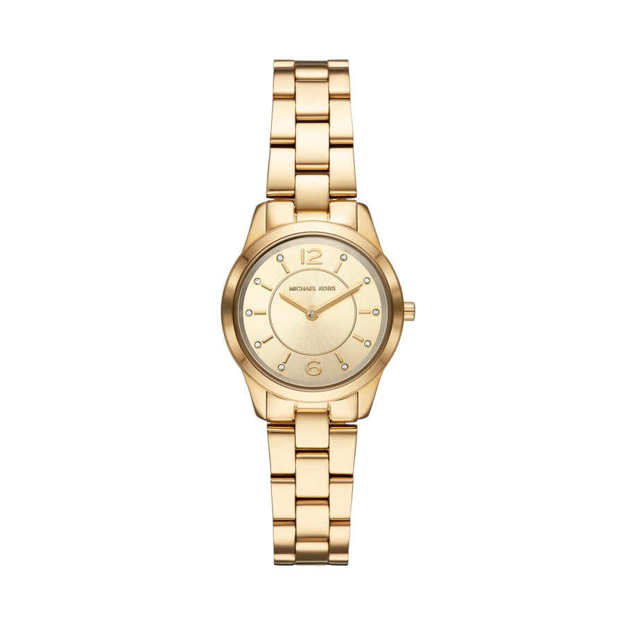 MK Montre Runway acier doré à deux aiguilles