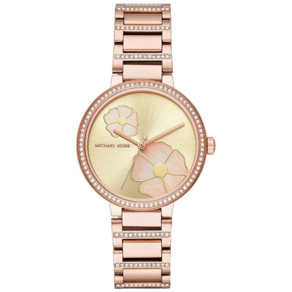 MK Montre Courtney floral à trois aiguilles