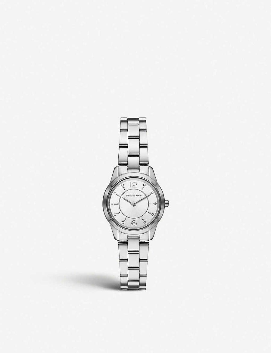 MK Montre Runway acier argent à deux aiguilles