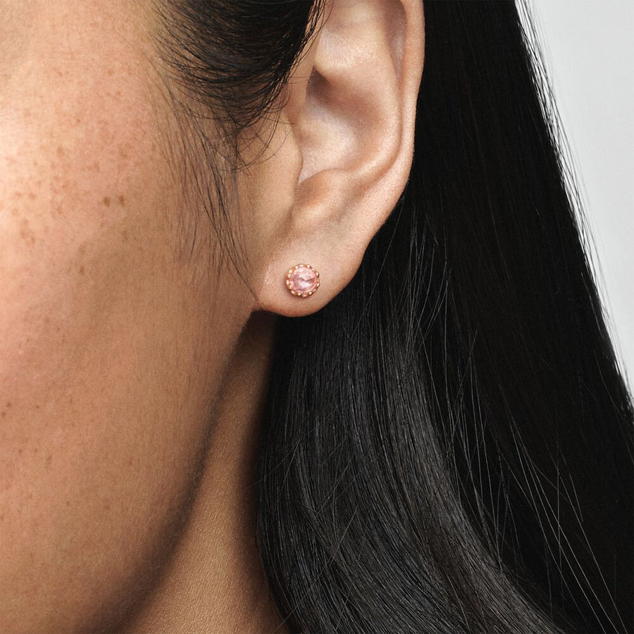 Clous d’oreilles Couronnes roses et scintillants