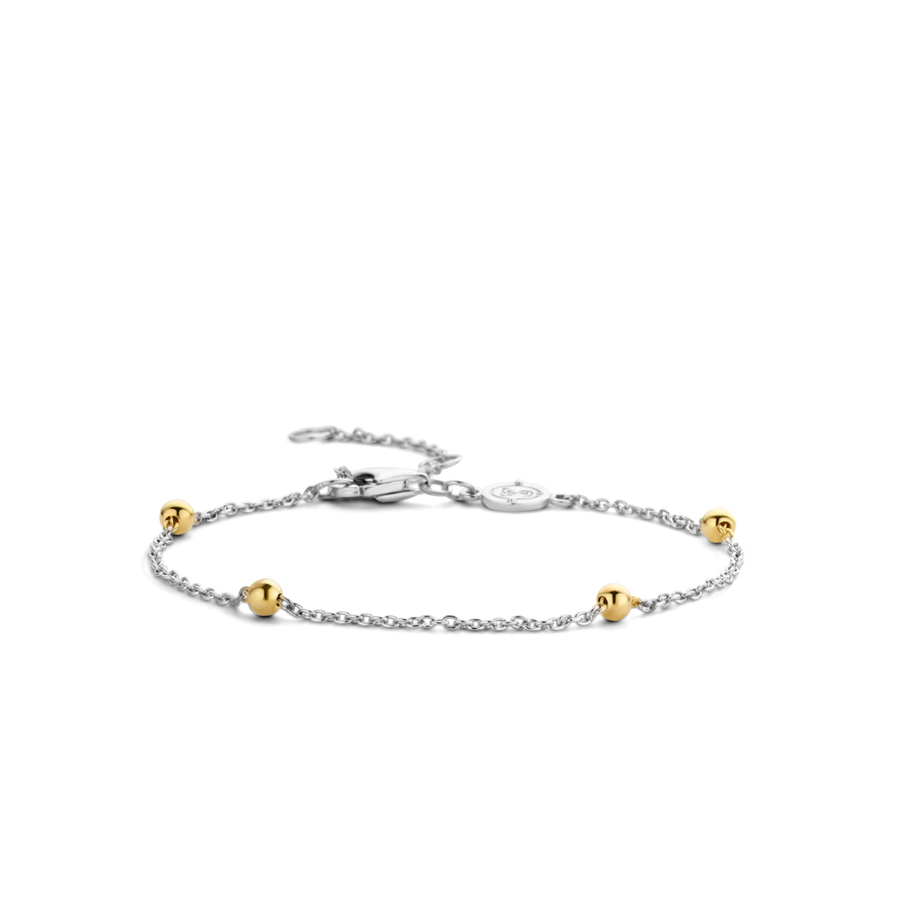 TI SENTO Bracelet chaine à billes dorées