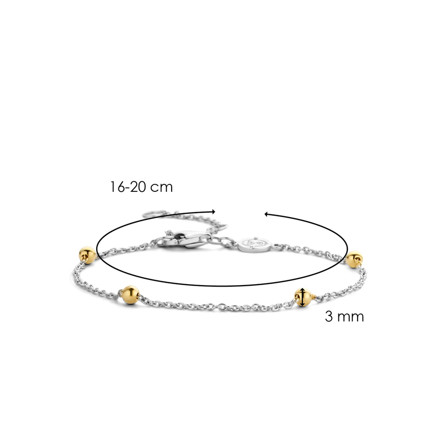 TI SENTO Bracelet chaine à billes dorées