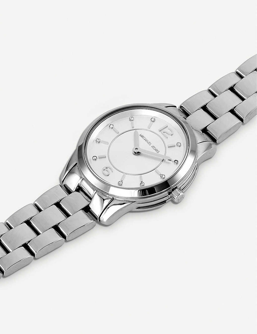 MK Montre Runway acier argent à deux aiguilles