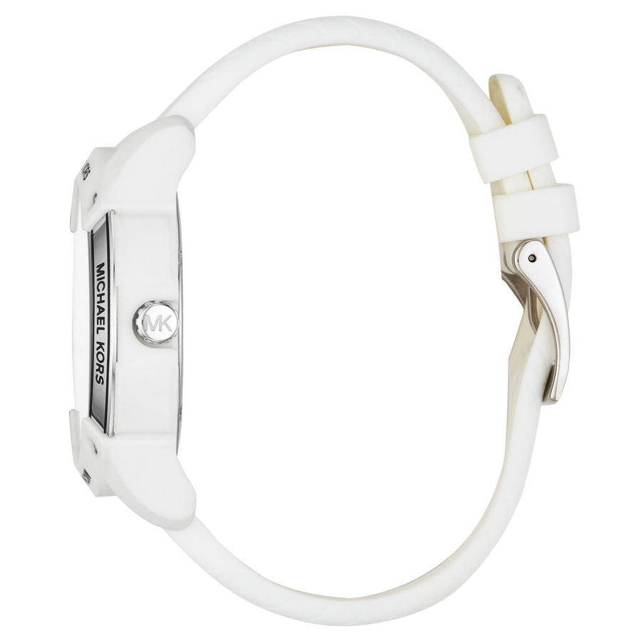 MK Montre Ryder Silicone blanche à multifonctions