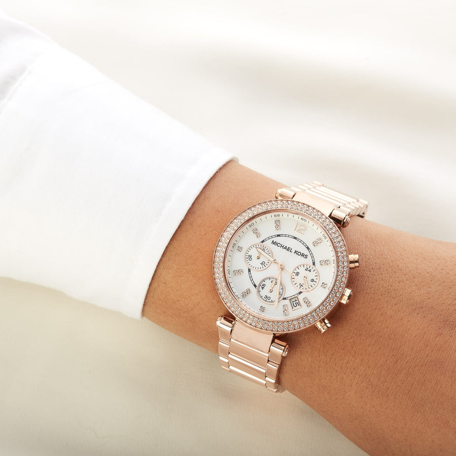 MK Montre Parker à multifonctions or rose