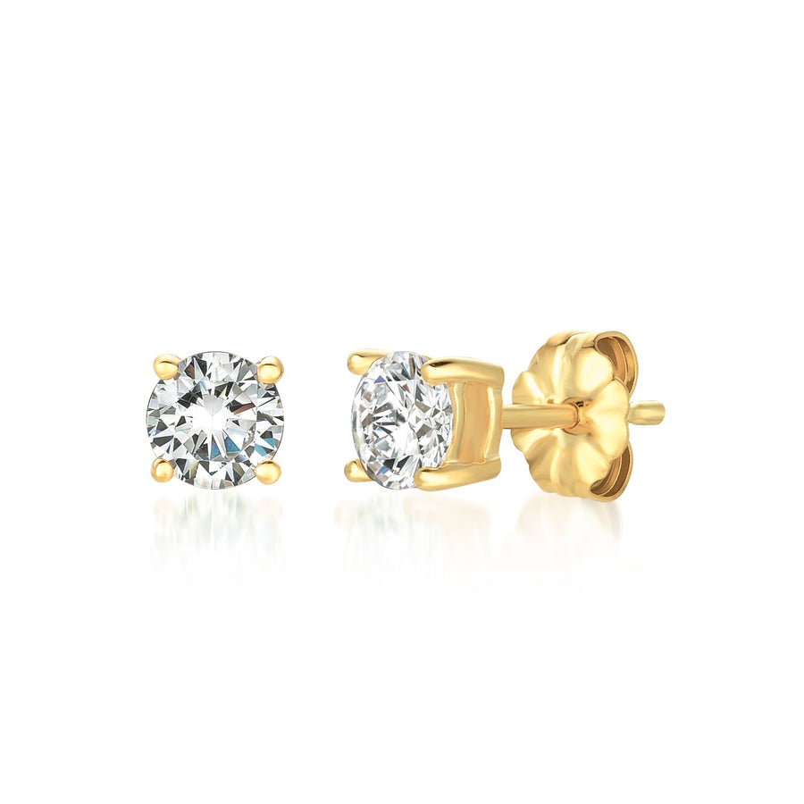 CRISLU Boucles d'oreilles 18K Solitaire classique