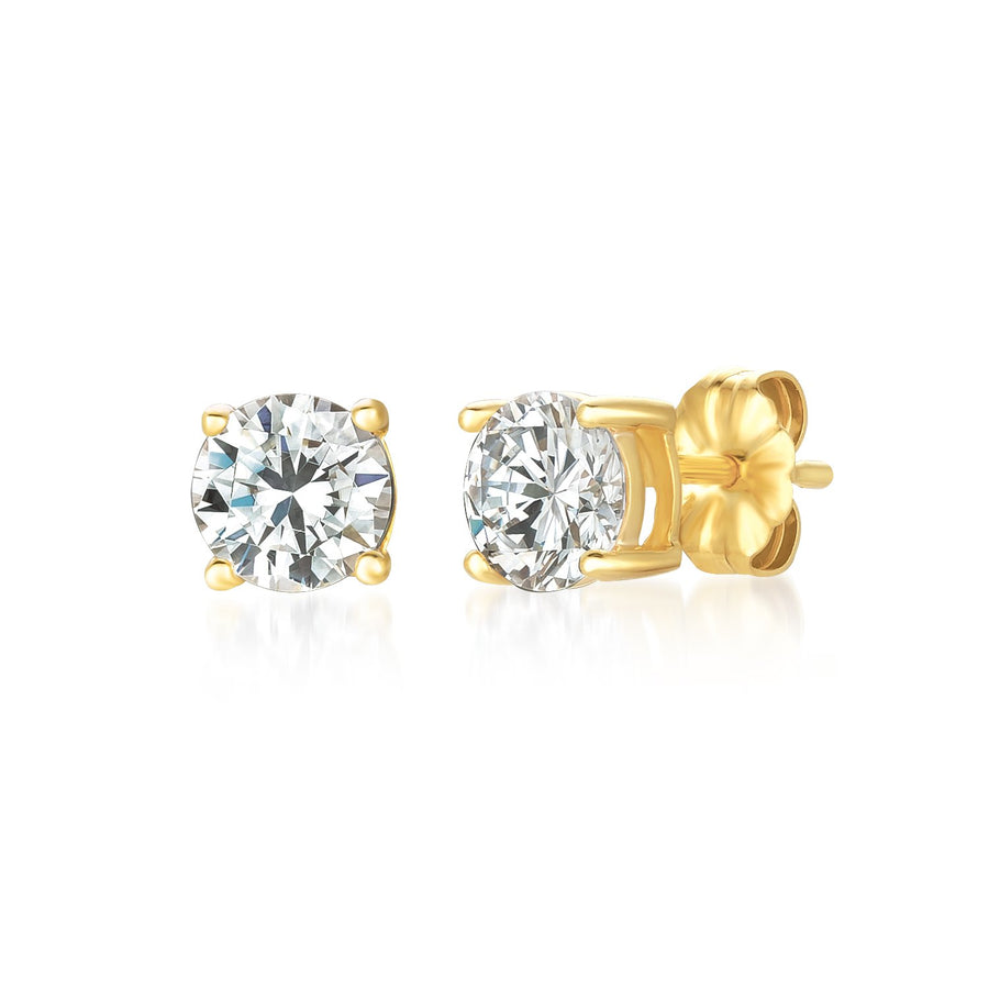 CRISLU Boucles d'oreilles 18K Solitaire classique