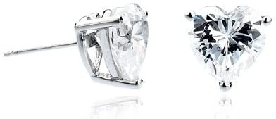 CRISLU Boucles d'oreilles argent Solitaire coeur