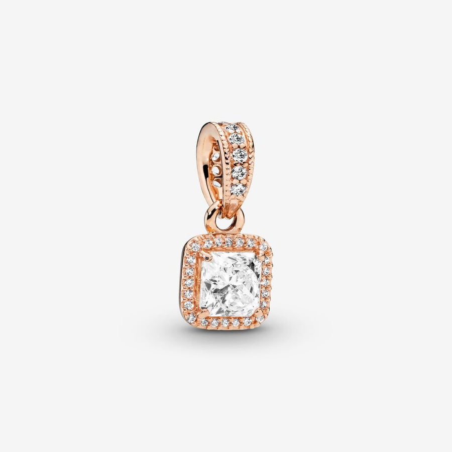 Pendentif Halo carré scintillant