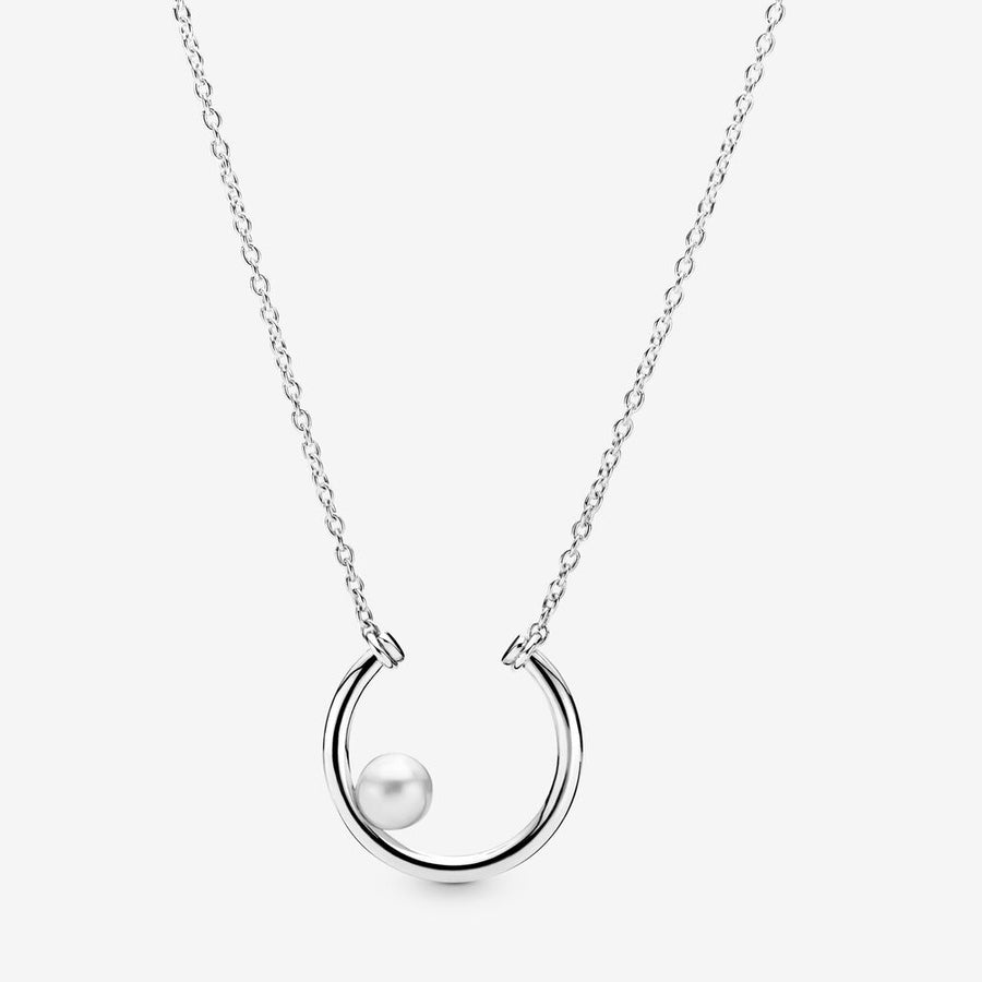 Collier Cercle avec perle de culture d’eau douce décalée