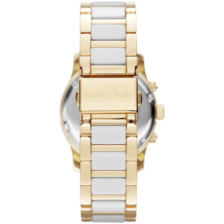 MK Montre Runway or et blanc à multifonctions