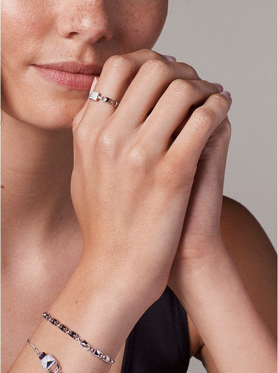 MK Bracelet signature souple à maillons cz