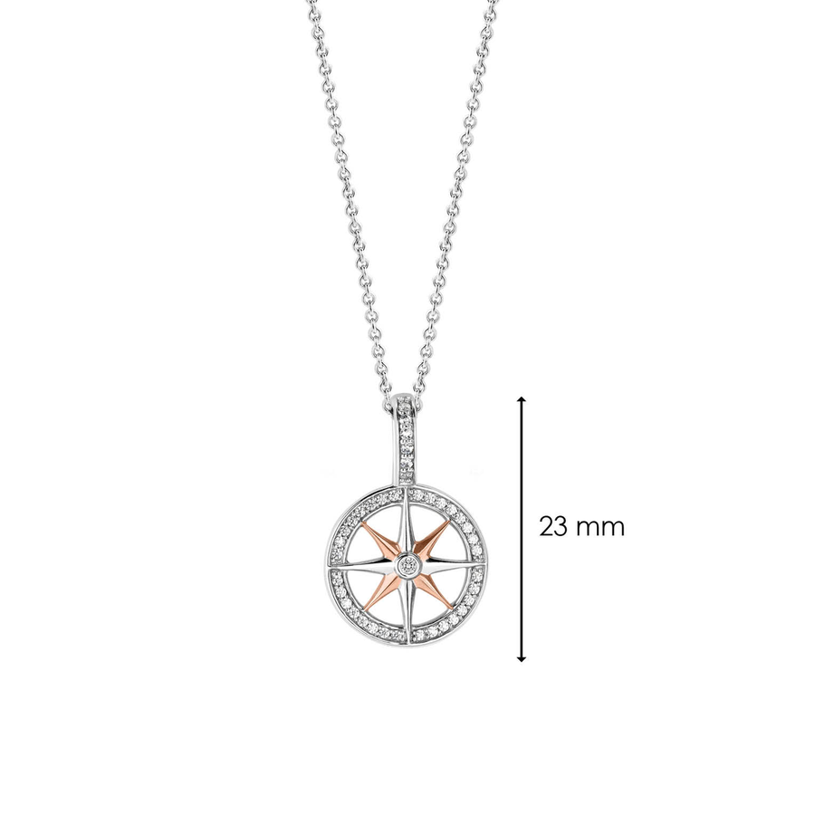 TI SENTO Collier petit- Rose des Vents