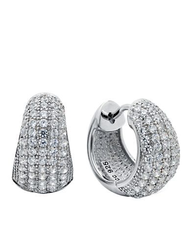 CRISLU Boucles d'oreilles huggies pavé