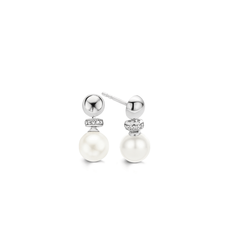 TI SENTO Boucles d'oreilles perle avec zircons
