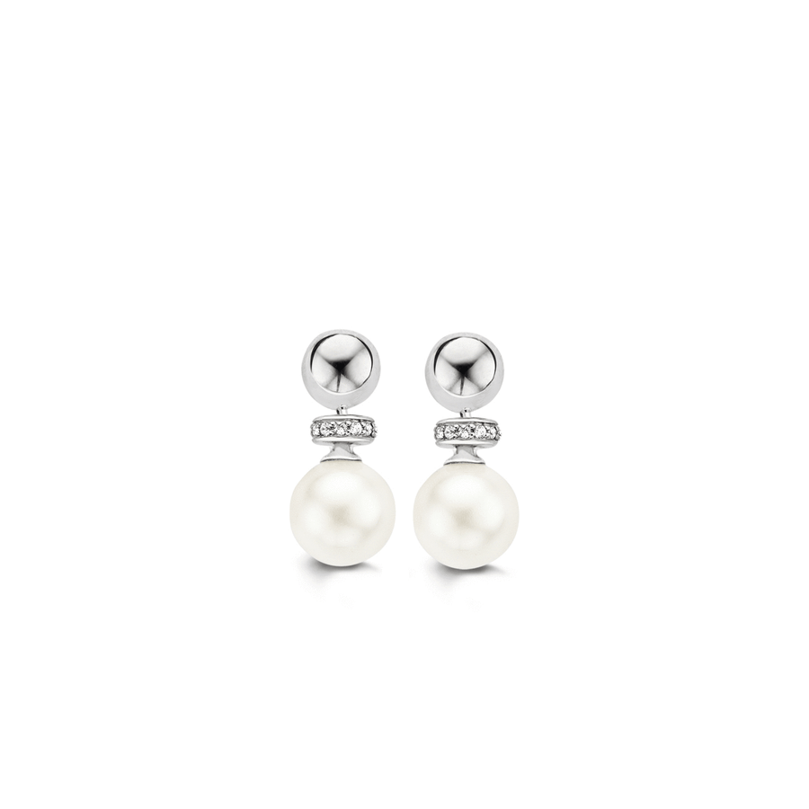 TI SENTO Boucles d'oreilles perle avec zircons