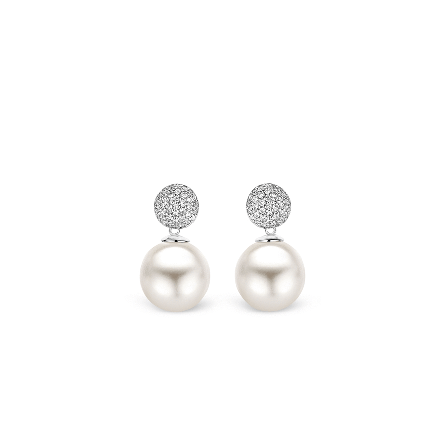 TI SENTO Boucles d'oreilles perle avec zircons