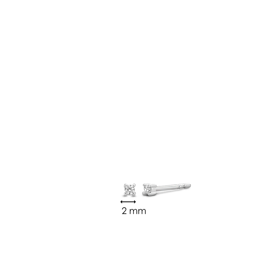 TI SENTO Boucles d'oreilles clous d'oreilles zircons 2mm