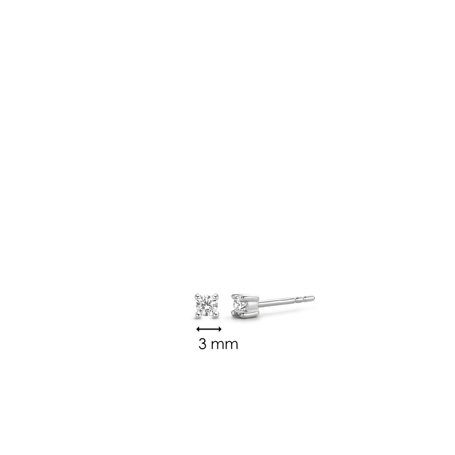 TI SENTO Boucles d'oreilles clous d'oreilles zircons 3mm