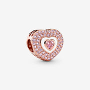 Charm Cœur rose pavé