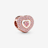 Charm Cœur rose pavé