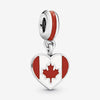 Breloque Cœur avec drapeau canadien