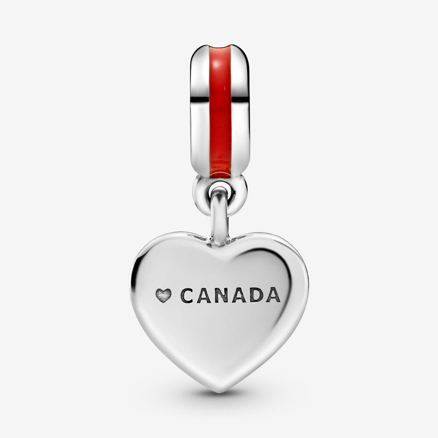 Breloque Cœur avec drapeau canadien