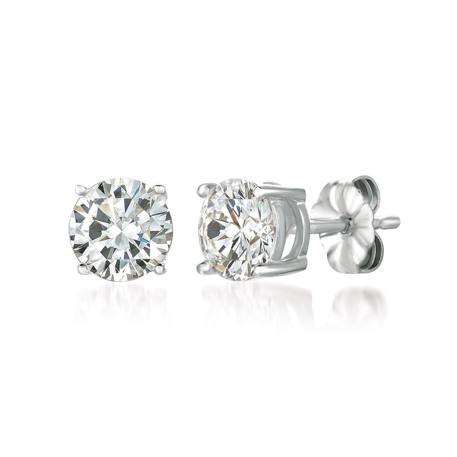 CRISLU Boucles d'oreilles argent Solitaire classique