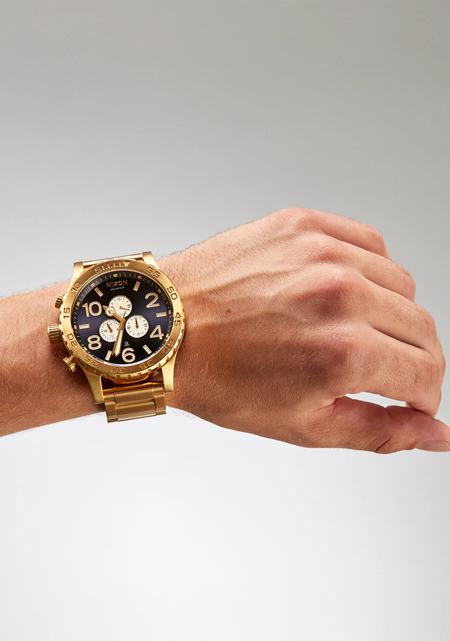 NIXON 51-30 Chrono Gold fond marine - VENTE FINALE