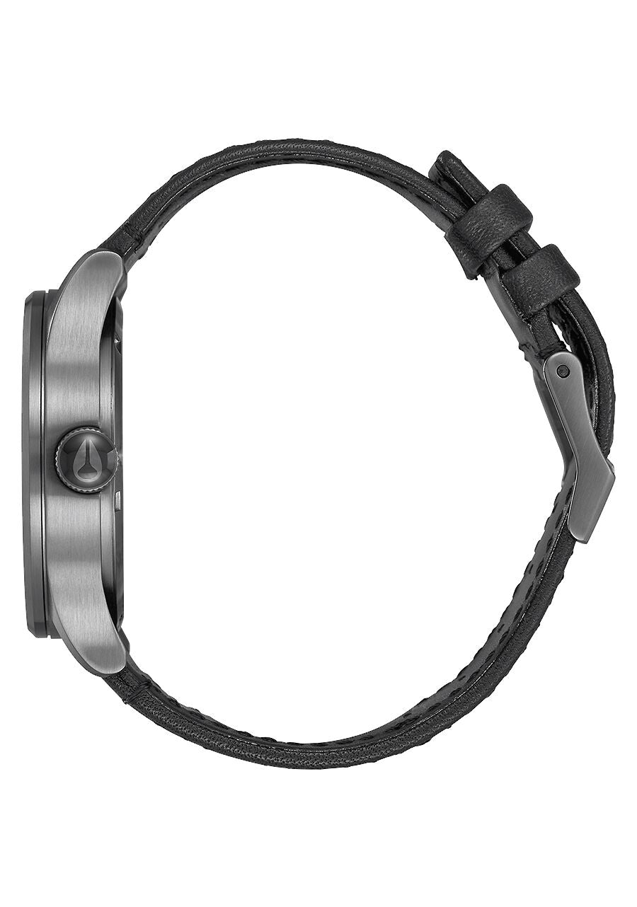 NIXON Sentry Gunmetal Cuir Noir 42mm