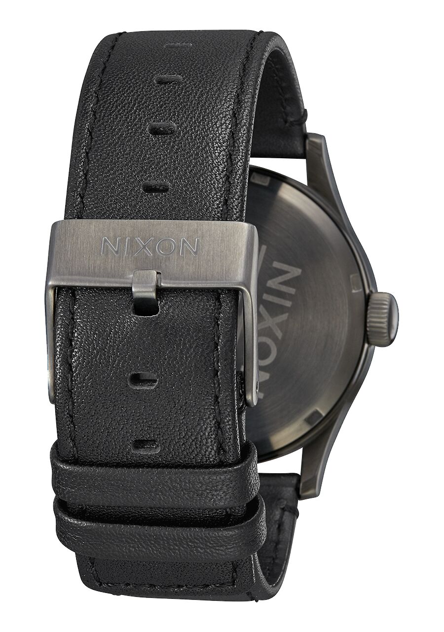 NIXON Sentry Gunmetal Cuir Noir 42mm