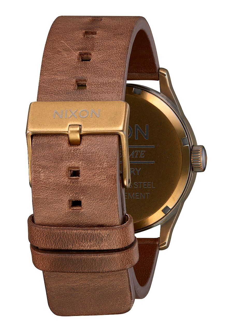 NIXON Sentry Cuir Brun/Brass 42mm