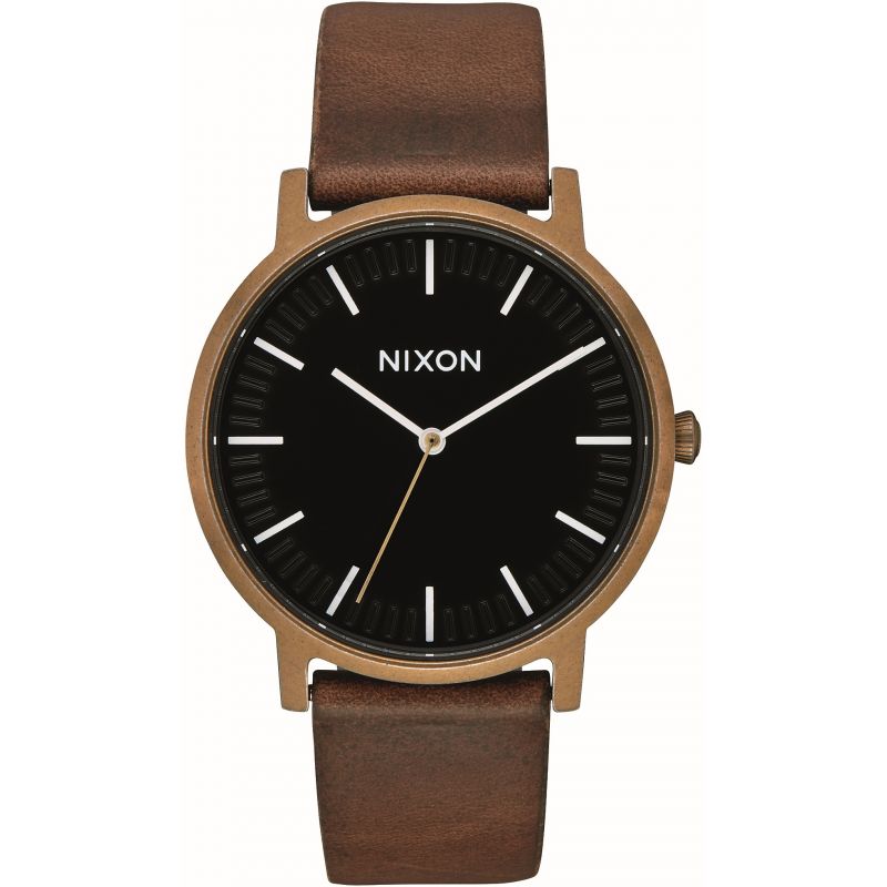 NIXON Porter Brass Cuir Brun