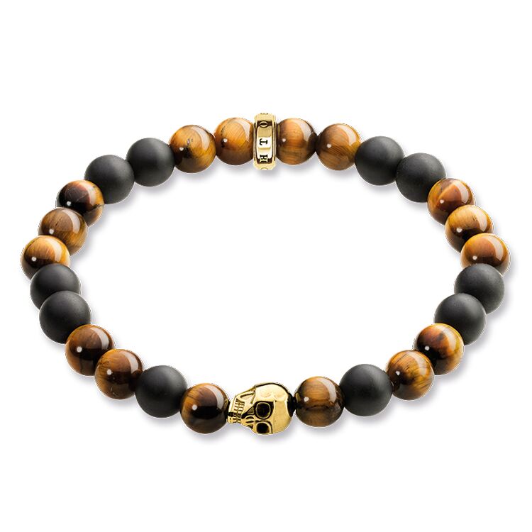 bracelet tête de mort marron