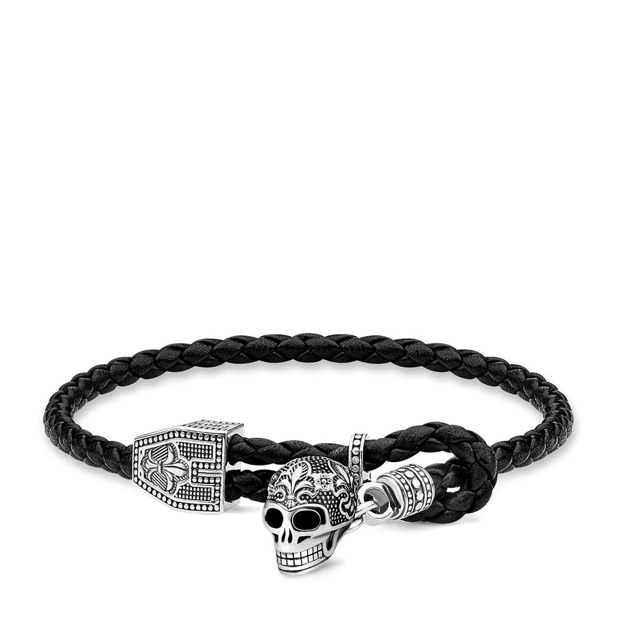 bracelet cuir tête de mort