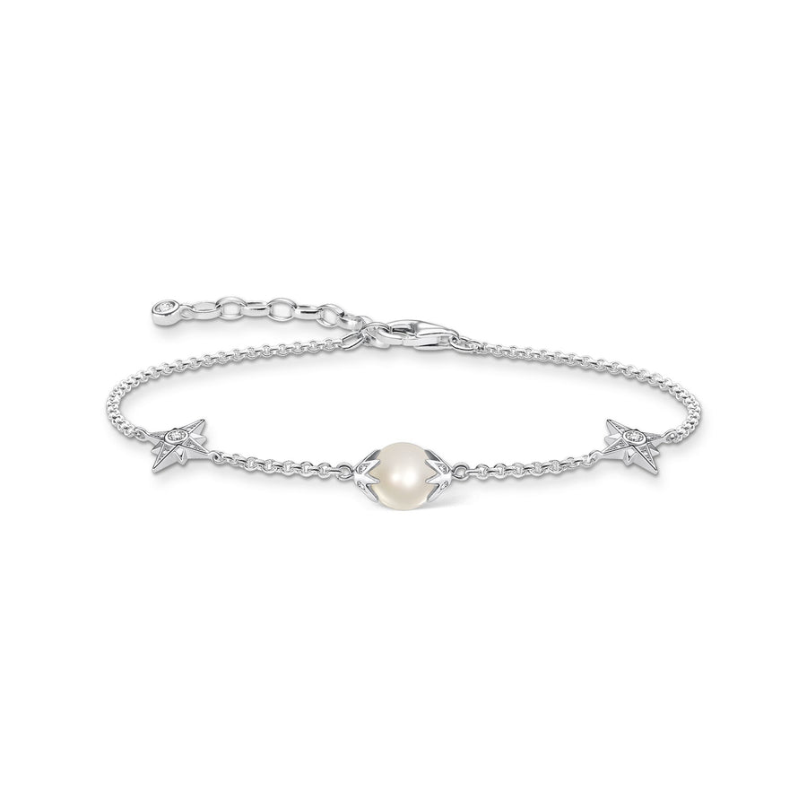 Bracelet perle avec étoiles argent