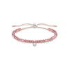 Bracelet perles roses avec pierre blanche