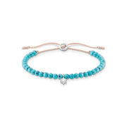 Bracelet perles de turquoise avec pierre blanche