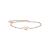 Bracelet cœur avec perles or rose