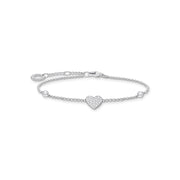 Bracelet cœur avec pierres argent