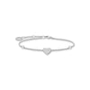 Bracelet cœur avec pierres argent