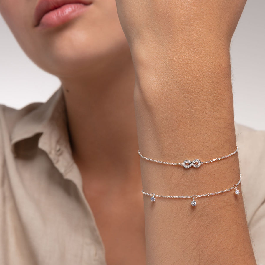 Bracelet pierres blanches argent