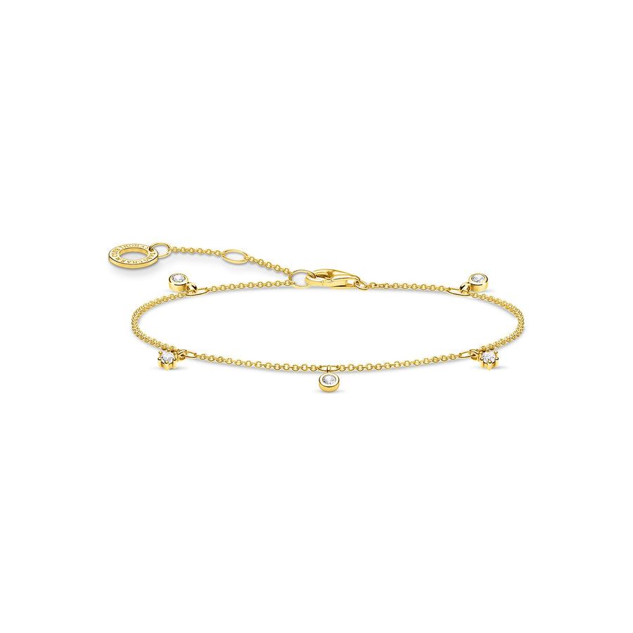 Bracelet blanche pierres or