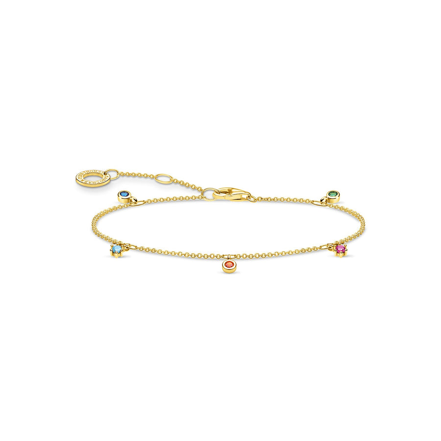 Bracelet pierres colorées or
