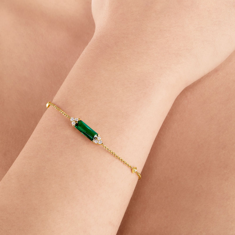 Bracelet pierre verte or