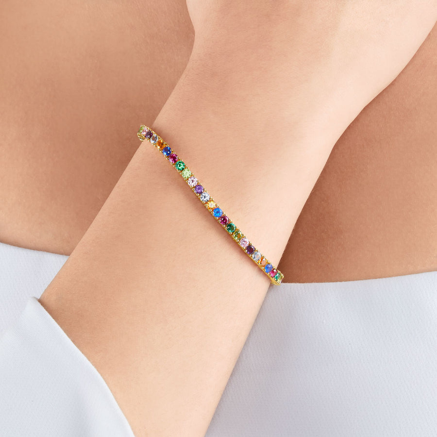 Bracelet pierres colorées or