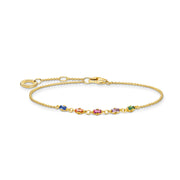 Bracelet pierres colorées or