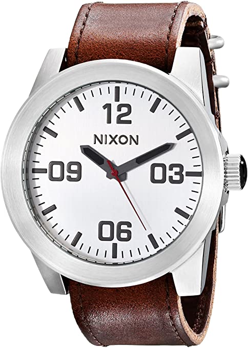 NIXON Corporal Cuir Brun 48mm