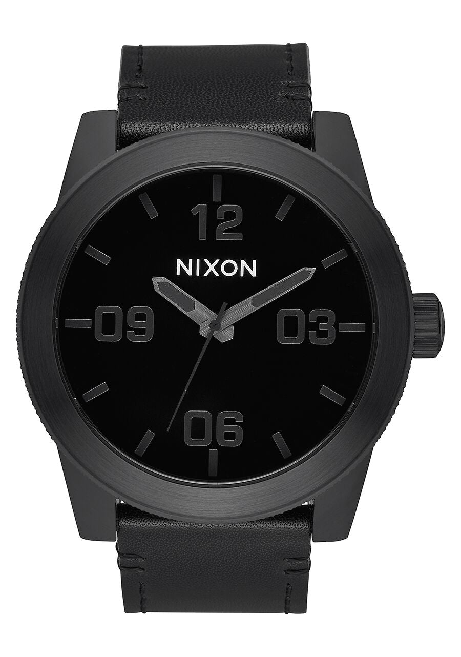 NIXON Corporal Cuir Noir 48mm